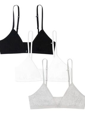 Fruit Of The Loom Cotton Front Close Wireless Bralettes BIG GIRLS Size 38 3 Pack